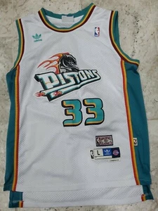 VINTAGE ADIDAS HARDWOOD CLASSICS GRANT HILL DETROIT PISTONS JERSEY MENS SZ LARGE - Picture 1 of 11