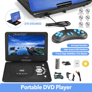 Rechargeable DVD Player CD Portable 16:9 LCD Swivel Screen AV 3D Game Function