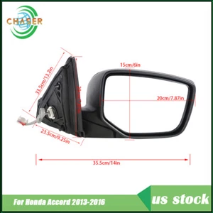 Outside Mirror Passenger Right Side Without Light Fit For Honda Accord 4DR 13-16 - Picture 1 of 8