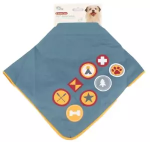 NEW PETCO DOG BANDANNA L/XL Merit Badges Summer Camp Pet You & Me Scout Blue Gra - Picture 1 of 8