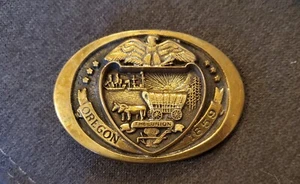 Oregon 1859 Belt Buckle - The Union State commemorate solid brass state series - Picture 1 of 3