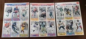 1993 McDonalds Limited Edition NFL GameDay Collector Cards Set of 3 uncut sheets - Picture 1 of 4