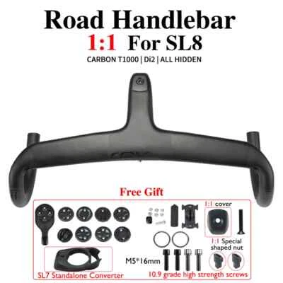 Full Internal Cable Routing Road Bicycle Handlebar Integrated Cockpit 380-440mm - Image 1 of 4