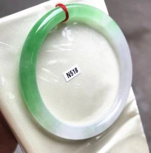 55.7mm Myanmar Natural Icy Green Jadeite Jade Bracelet Emerald Jade Bangle - Picture 1 of 17