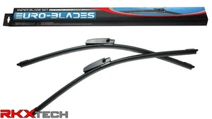 EURO-BLADES Front Windshield Wiper Blades Pair set for AUDI B6 B7 C5 S4 A4 C5 A6 - Picture 1 of 7
