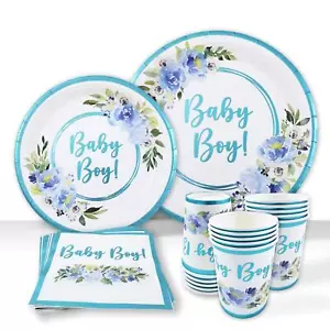 Baby Shower Plates and Napkins Baby Shower Decorations for Boy | 25 Servings ... - Picture 1 of 7