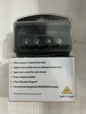 Behringer Micromix MX400 Ultra Low-Noise 4-Channel Line Mixer New - Image 1 of 2