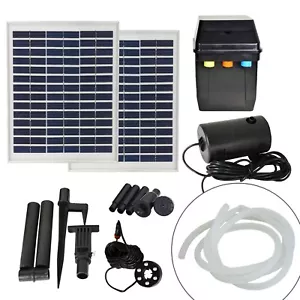 SOLAR BACHLAUFPUMPE WASSERFALL BACHLAUF PUMPE SET TAUCHPUMPE FÜR BACHLAUFSCHALE - Bild 1 von 6