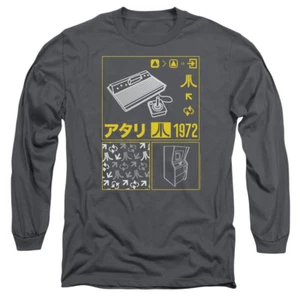 ATARI KANJI SQUARES Licensed Adult Men's Long Sleeve Graphic Tee Shirt SM-3XL - Picture 1 of 2
