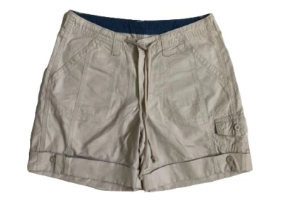 Riders Cargo Short Size 8M Drawstrings Cotton Beige Flat Front Mid-Rise Women's - Image 1 of 4