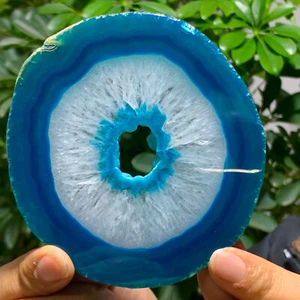 Hermosa geoda de ágata natural 133G rebanada druzy piedra preciosa extra grande - Imagen 1 de 15