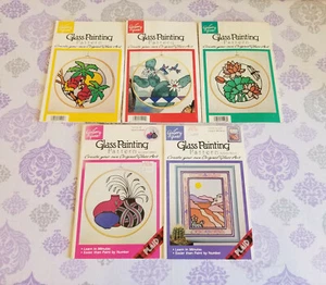 Gallery Glass GLASS PAINTING PATTERN  Lot of 5 Waterlilies Nopal Cactus NOS - Picture 1 of 3