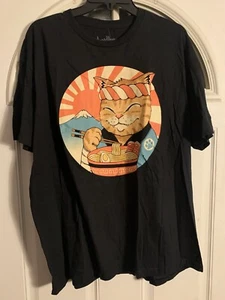 NWT Ninja Cat Ramen Japanese Anime Style T-shirt Sz XL Vincent Trinidad Cool - Picture 1 of 4