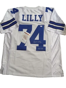 Bob Lilly signed white Pro style jersey, JSA, HOF 80 - Picture 1 of 2