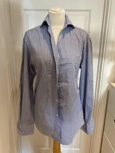 Brunello Cucinelli Blue Checkered Men's Shirt | Slim Fit Size M | 100% Cotton - Picture 1 of 3