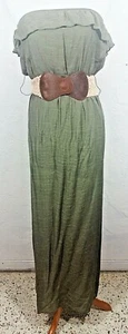 Vestido Wet Seal Juniors Grande Verde Oliva Maxi Gasa Volantes Cinturón Sin Tirantes Nuevo con Etiquetas - Imagen 1 de 5