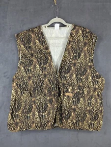 Feather Flage Camo Duck Hunting Vest Size 2X 3X Button Front Padded Shoulder - Picture 1 of 11
