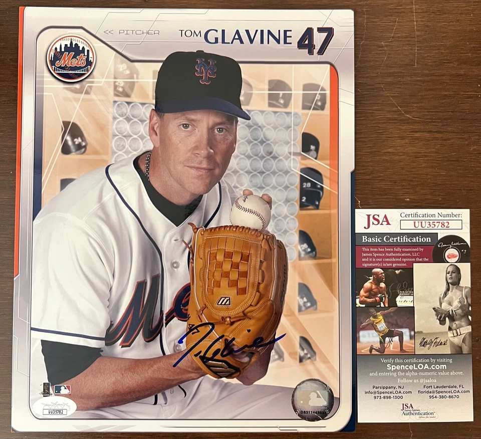 TOM GLAVINE SIGNED NEW YORK METS 8X10 PHOTO *JSA COA* AUTHENTIC AUTOGRAPH - Image 1 of 1