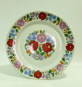 KALOCSA HUNGARY HAND PAINTED PORCELAIN DECORATED BEAUTIFUL WALL PLATE - Foto 1 di 5