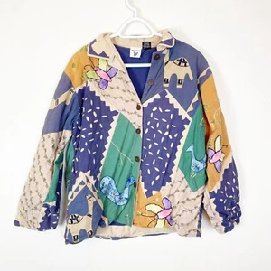 Ann Maurice Damen OS Fits L Patchwork bestickt Tier Mantel Jacke Unikat - Bild 1 von 8