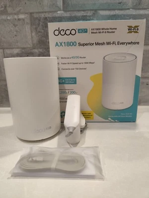 TP Link Deco X20-4G AX1800 Whole Home Mesh Wi-Fi Sim Card Router - Image 1 of 4