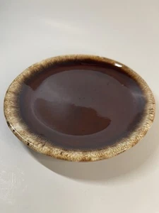 Hull USA Brown Drip Ridge Back 6.5" Dessert Pie Plates-VTG - Picture 1 of 7