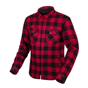 Marshall II Men Motorbike Riding Red & BLK Flannel Shirt with Fully Lined Aramid - Picture 1 of 11
