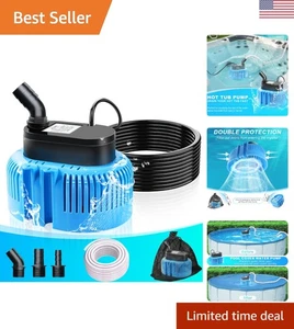 Bomba de sumidero rápida y segura para cubiertas de piscina - 850 GPH con protección contra sobrecarga - Imagen 1 de 9
