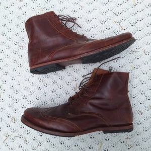 Timberland Lost History Wingtip Side Zip Leather Boots Brown - 10 - Picture 1 of 16