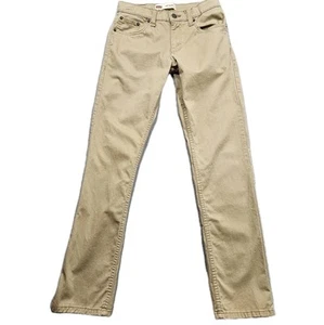 Levis 511 Slim Jeans Boys 16 Beige Khaki Stretch Skinny Leg Adjust Waist 28x30 - Picture 1 of 11