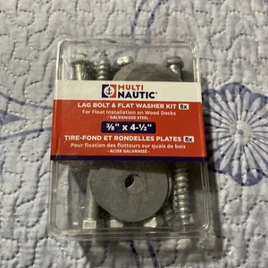 Multinautic 22162 Galvanized Lag Bolt & Flat Washer Kit 3/8" x 4-1/2" - Picture 1 of 2