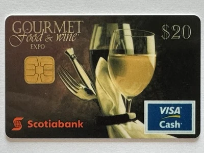 Gourmet Food & Wine Expo▪️Scotiabank Visa Cash Card▪️Canadá▪️$20▪️1998 Exp▪️Chip Foto 1 de 2