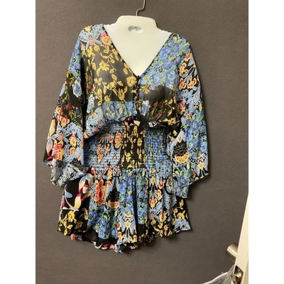 Jersey floral colorido de Zara para mujer S Cottagecore Preppy elegante fiesta verano Foto 1 de 4