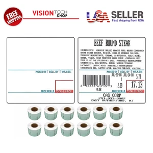CAS LST-8020 Printing Scale Label, 58 x 60 mm, UPC/Ingredients "36 ROLLS" - Bild 1 von 6