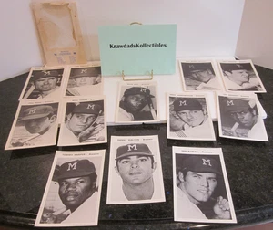 VTG MILWAUKEE BREWERS 1970-71 PRESS PHOTO CARD SET ~7" x 4.25" BW MATTE FINISH - Picture 1 of 12