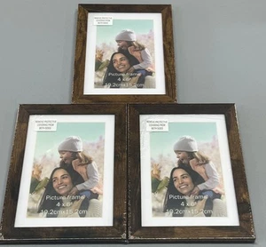 4X6 Picture Wood Frame Set of 3, Photo Frames for 4X6 Pictures For Wall Or Desk - Picture 1 of 4