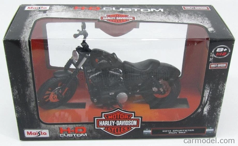 MODELLINO MOTO STATICO MAISTO HARLEY DAVIDSON SPORTSTER IRON 883 2014 NERO 1/12