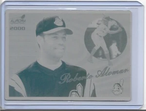 1 OF 1 ROBERTO ALOMAR 2000 PACIFIC AURORA CARD PRINTING PLATE CLEVELAND INDIANS - Picture 1 of 2