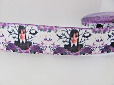 Fita de cetim estilo quarta-feira 1 polegada - Imagem 1 de 2