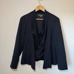 Vince Jacket Women's LG Black Asymmetric Full Zip Classic City Textured - Picture 1 of 6