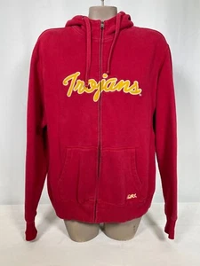 Felpa con cappuccio USC Trojans rosso cardinale full zip manica lunga donna XL - Foto 1 di 9