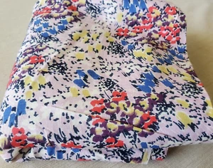 4.7 Yd x 27" VTG (1950s) European Cotton Fabric Colorful Abstract Floral Сhintz - Picture 1 of 12