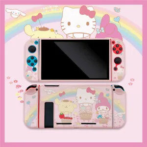 Cute Cartoon Rainbow Hello kitty Leather Case Cover for Nintendo Switch shell UK - Picture 1 of 14