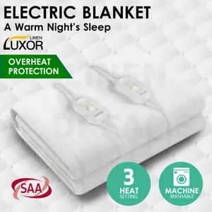 Luxor Fully Fitted Electric Blanket Heated Pad Winter Underlay 5 Size - Picture 1 of 13