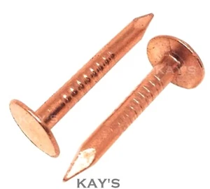30mm COPPER CLOUT NAILS ROOFING TILING TILES SLATE ROOF NAIL TREE STUMP KILLER - Picture 1 of 4