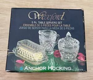 Set servizio da tavolo 5 pezzi vintage WEXFORD By Anchor Hocking burro zucchero e crema - Foto 1 di 7