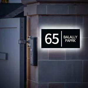 Custom Address Plaque Address Sign Illuminated Number Lightbox Light Up House - Picture 1 of 7
