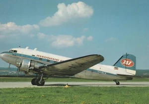 JAT AIRWAYS DOUGLAS DC-3 AIRCRAFT POSTCARD AIRLINE JUGOSLOVENSKI AEROTRANSPORT - Picture 1 of 2