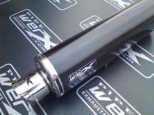 Kawasaki ZX12R ZX 12R Ovale Polvere Nero Strada Scarico - Foto 1 di 1
