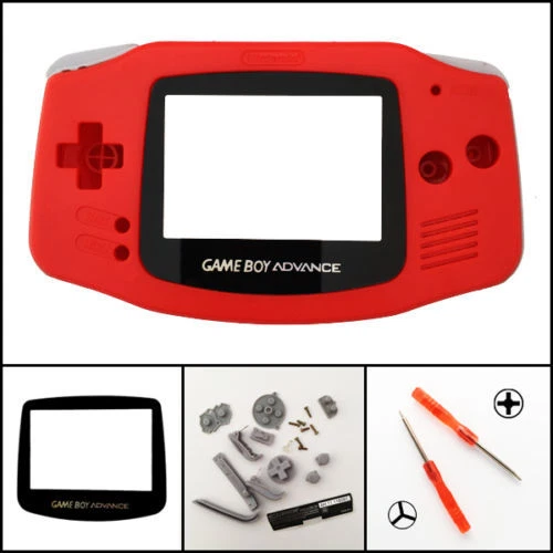GBA Nintendo Game Boy Advance Replacement Housing Shell GLASS Screen Lens Red - Image 1 of 1